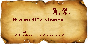 Mikustyák Ninetta névjegykártya